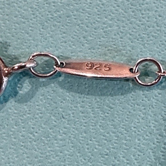 Tiffany & Co. Sterling Elsa Peretti Small Open Heart Necklace 16". - Picture 6 of 8